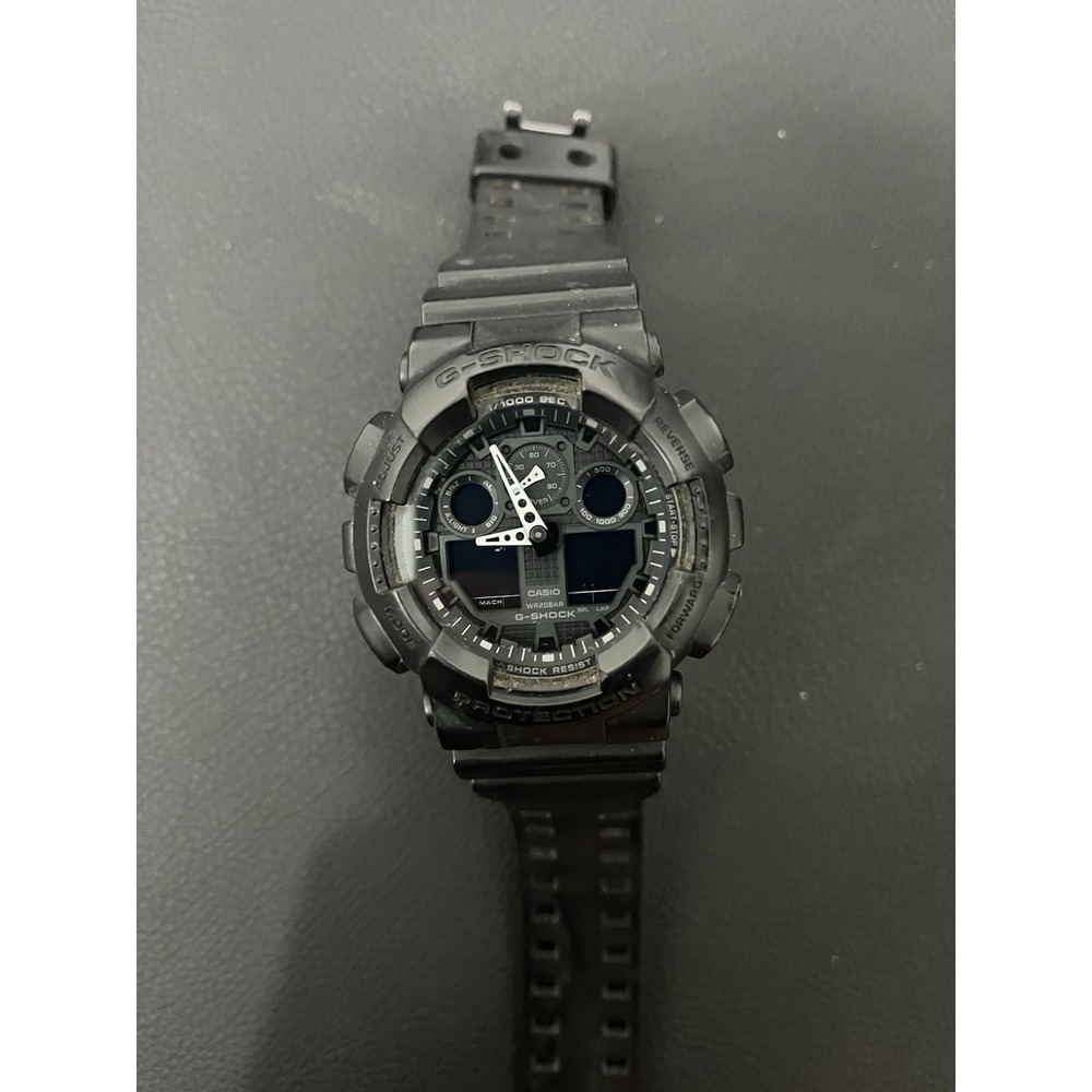 CASIO G-SHOCK 5081 GA-100CF Black Resin Quartz Digital Analog Watch *NEEDS BATT*